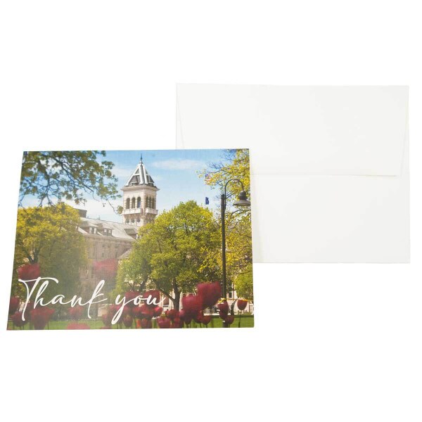 Old Main With Tulips Thank You Cards 10 Pack